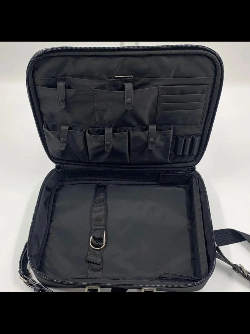 Prada Black Nylon Laptop Briefcase with Shoulder Strap